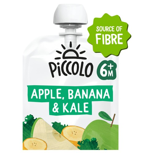 Piccolo Apple, Banana & Kale Baby Food Pouch 6+ Months
