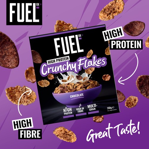 FUEL10K Chocolate Multigrain Flakes High Protein Breakfast Cereal