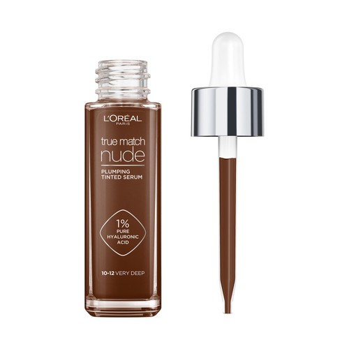 L'Oreal Paris True Match Plumping Tinted Skin Serum, 10-12 Very Deep