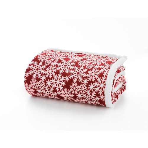 Deyongs Flakes Christmas Throw 125x150cm, Red