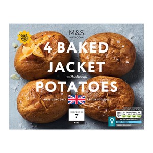 M&S 4 Baked Jacket Potatoes Frozen