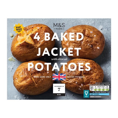 M&S 4 Baked Jacket Potatoes Frozen