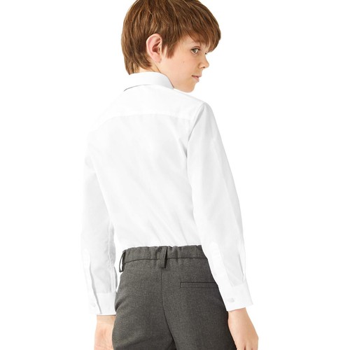 M&S Boys Regular Fit Easy to Iron Shirts, 12-13 Years, White