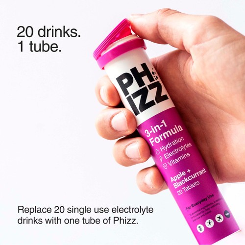 Phizz Apple+Blackcurrant 3in1 Hydration, Electrolyte & Vitamin Effervescent