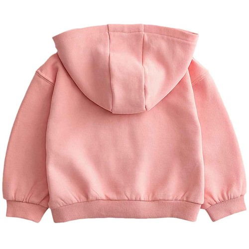M&S Girls Cotton Rich Pink Zip Hoodie, 9-12 Months, Pink