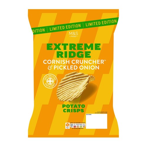 M&S Extreme Ridge Cornish Cruncher & Pickled Onions Crisps