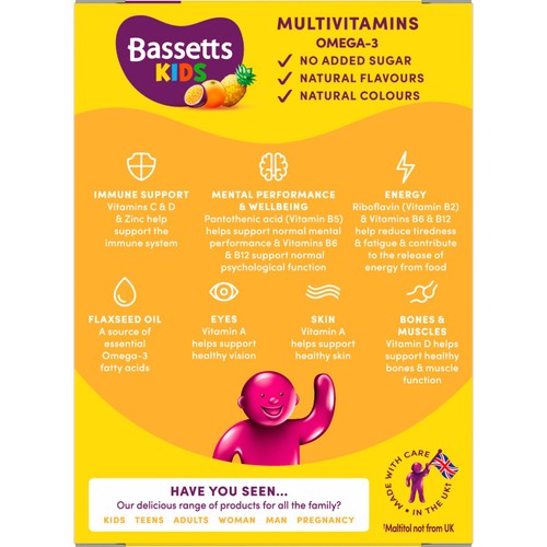 Bassetts Tropical Omega 3 & Multivitamins 7-11yrs 