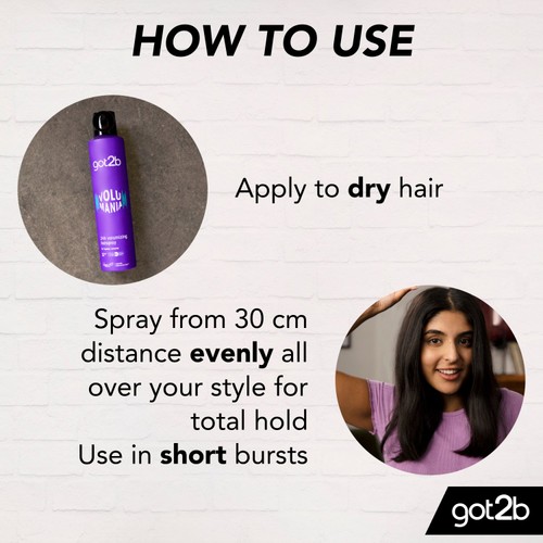 got2b Volume Hairspray Volumania, Vegan, Strong Hold