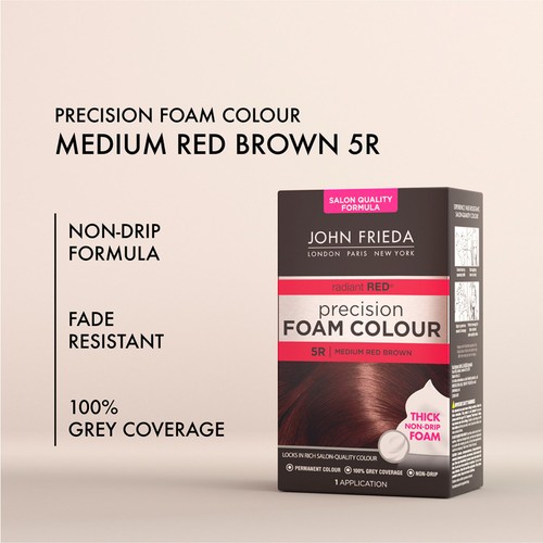 John Frieda Precision Foam Colour Hair Dye Medium Red Brown 5R