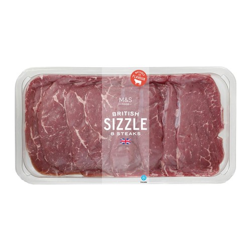 M&S 8 Sizzle Beef Steaks