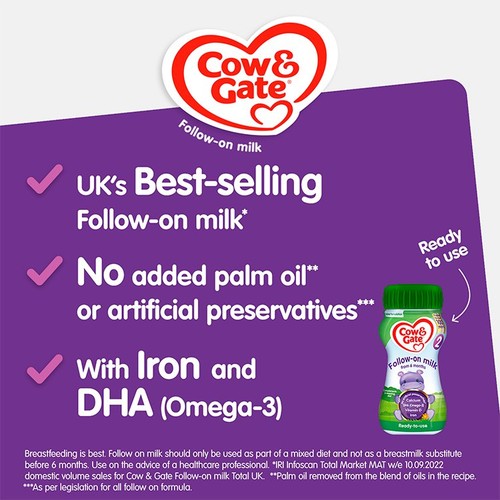 Cow & Gate 2 Follow On Milk Ready To Feed Liquid 1L