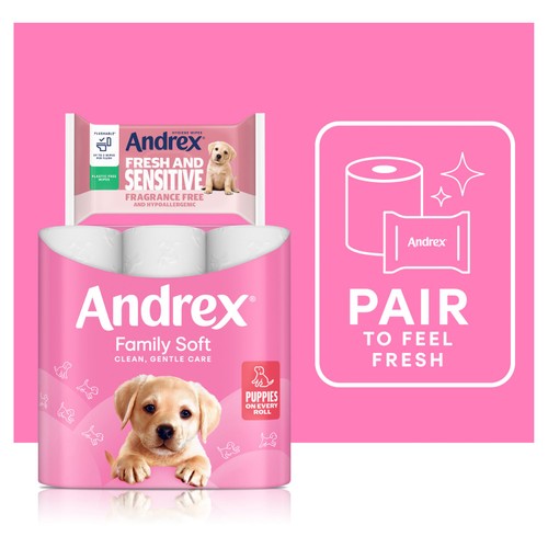Andrex Fresh and Sensitive Flushable Hygiene Wipes