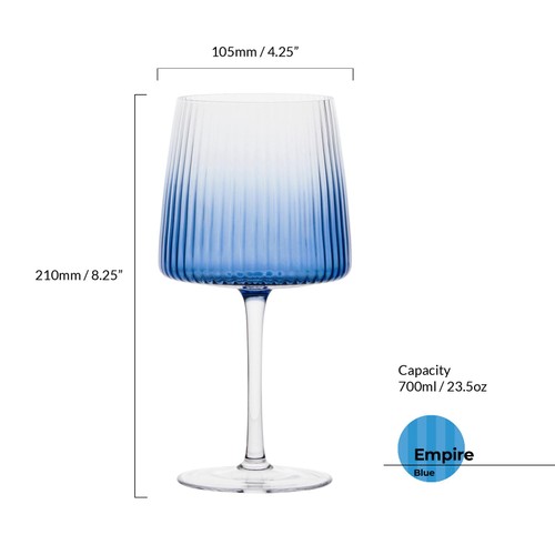 Anton Studio Designs Empire Blue Gin Glasses