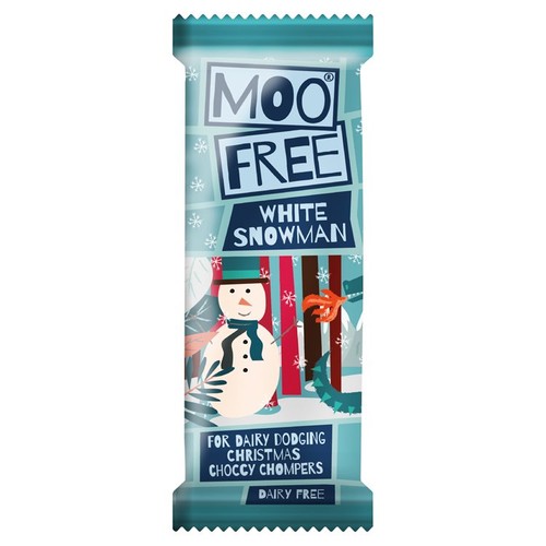 Moo Free White Chocolate Snowman Bar