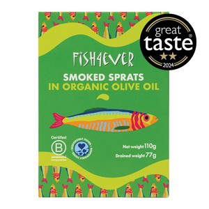 Fish 4 Ever Smoked Sprats in organic extra virgin olive oil