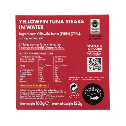 Fish4Ever Fair Trade Yellowfin Tuna in Water