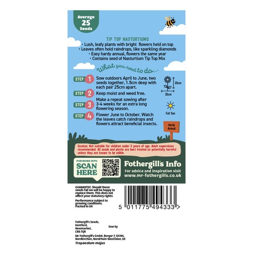 Mr Fothergills Seeds Tip Top Nasturtiums