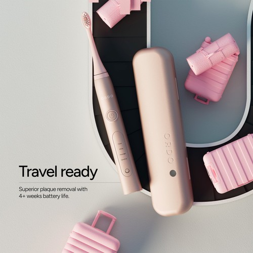 Ordo Sonic+ Toothbrush & Charging Travel Case - Rose Gold