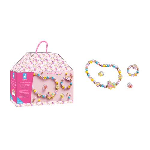 Janod Rainbow Land 4 Piece Wooden Jewellery Kit