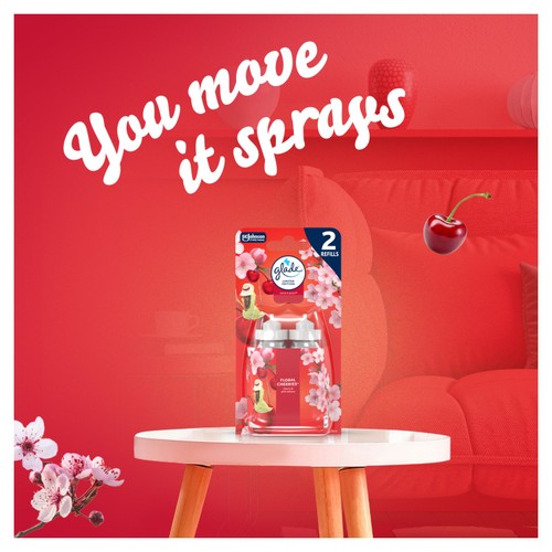 Glade Sense & Spray Air Freshener Twin Refill, Floral Cherries