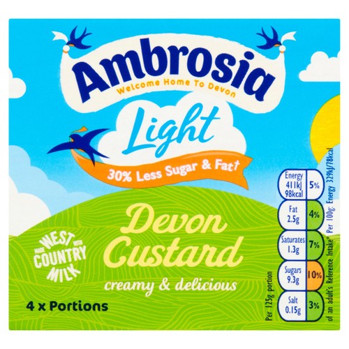 Ambrosia Light Reduced Sugar Custard