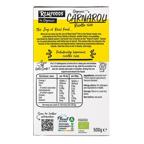 Realfoods Organic Carnaroli Risotto Rice