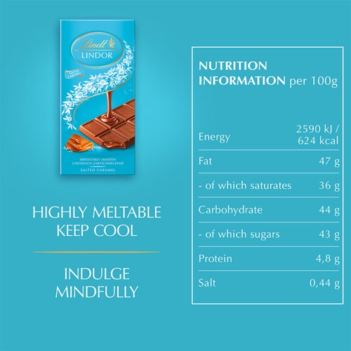 Lindt Lindor Milk Salted Caramel Chocolate Bar