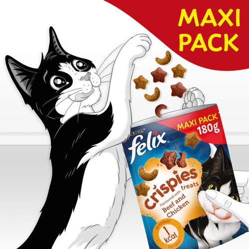 Felix Crispies Chicken and Beef Cat Treats
