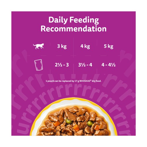 Whiskas 1+ Wet Cat Food Pouches Aromatic Poultry in Gravy