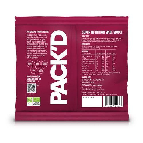 PACK'D Organic Summer Berry Blend