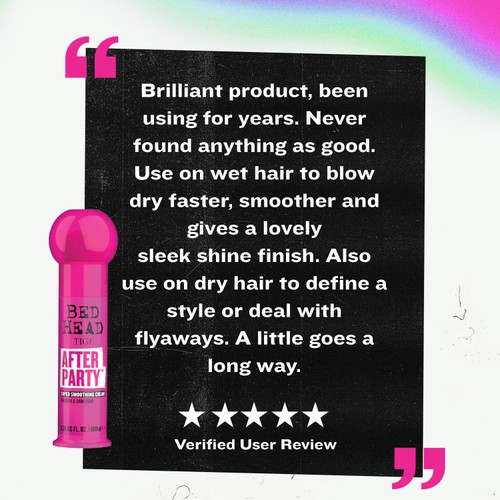 Bed Head by TIGI After Party Smoothing Cream for Shiny Frizz Free Hair