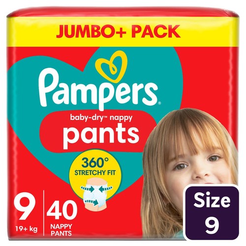 Pampers Baby Dry Nappy Pants Size 9 Jumbo