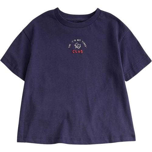 M&S Boys Pure Cotton I'm Not Tired Club Pyjamas, 3-4 Y, Blue