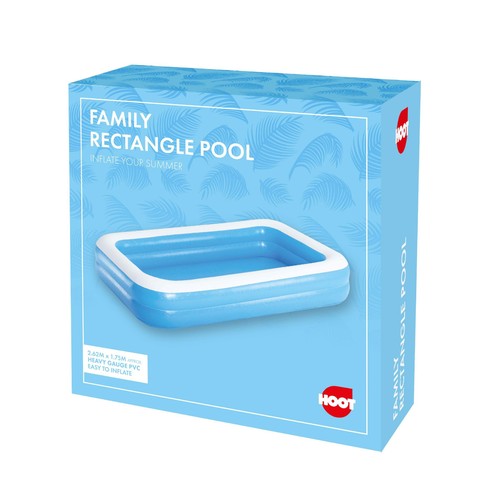 Hoot Family Rectangle Paddling Pool 2.62m x 1.75m