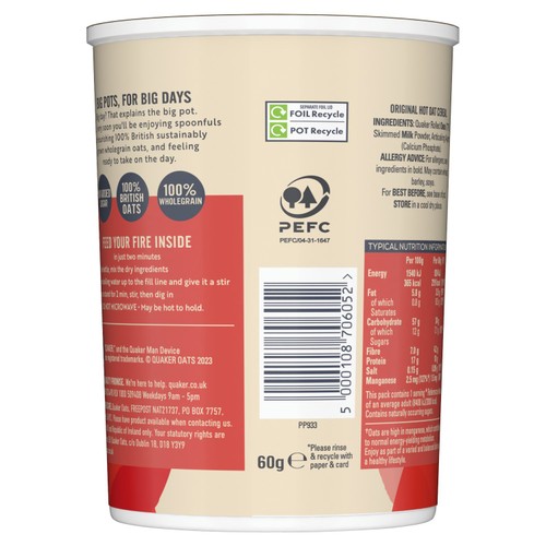Quaker Oat So Simple Original Porridge Cereal Big Pot