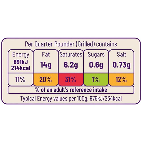 Ocado Frozen 4 British Beef Quarter Pounders