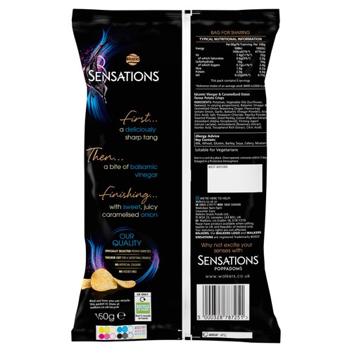 Sensations Balsamic Vinegar & Caramelised Onion Sharing Bag Crisps