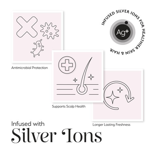 Silver Cloud Hair Wrap Satin Infused with Silver Ions Caramel