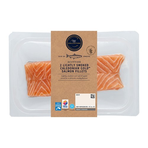 M&S 2 Lightly Smoked Salmon Fillets