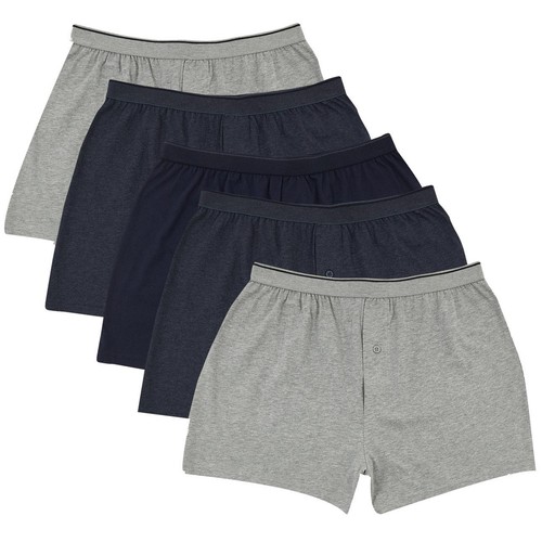 M&S Mens Cotton Cool & Fresh Jersey Boxers, L, Denim Mix