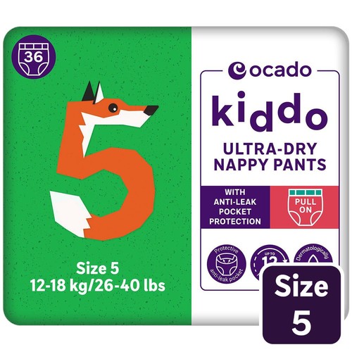 Ocado Kiddo Ultra-Dry Nappy Pants Size 5 (12-18kg)