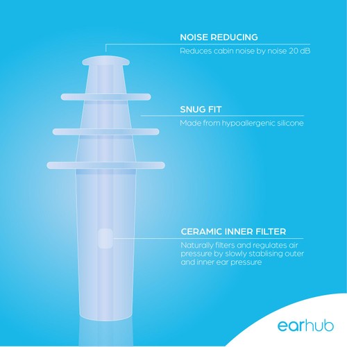 earhub flywell adult flight earplugs 1 pair
