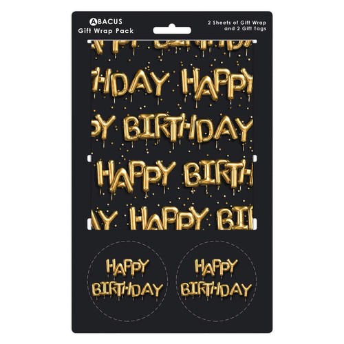 Birthday Balloons Gift Wrap Sheets & Tags