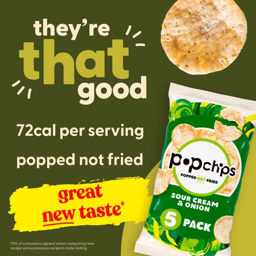 popchips Sour Cream & Onion Multipack Crisps