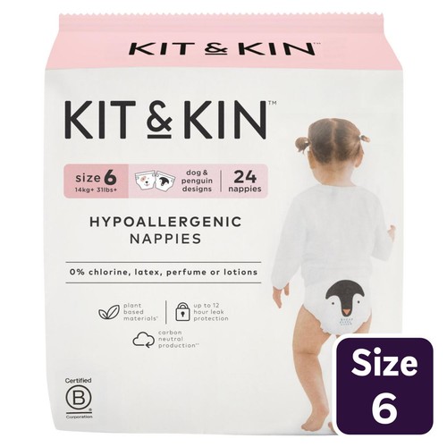 Kit & Kin Hypoallergenic Nappies Size 6 (14+kg)