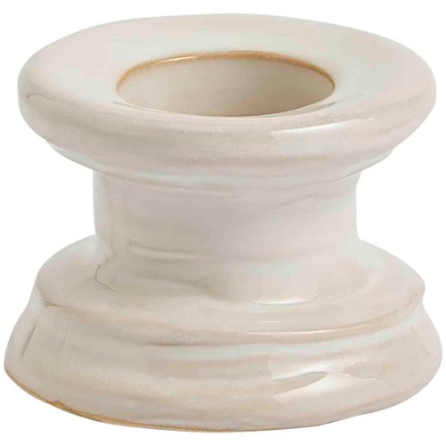 M&S Ceramic Dinner Candle & Tealight Holder, White