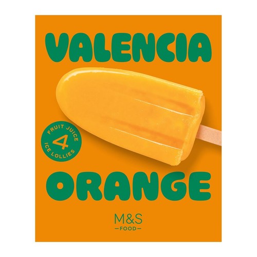 M&S 4 Valencia Orange Ice Lollies