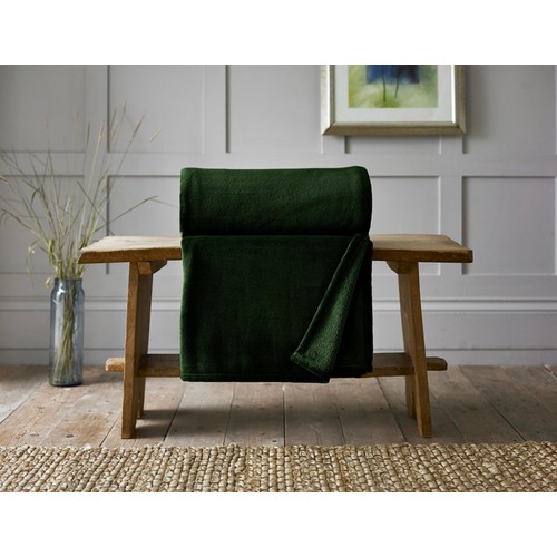 Deyongs Snuggle Touch Throw Extra Large, Dark Green