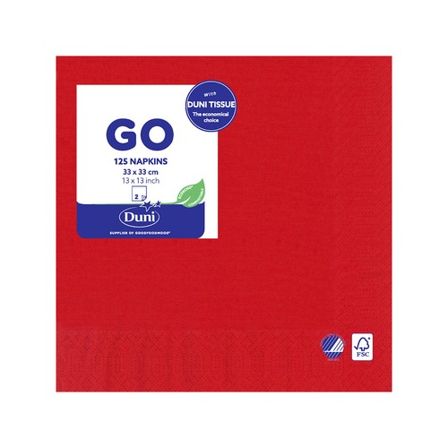 Red Compostable 2 Ply Paper Napkins