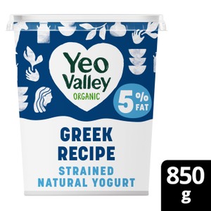 Yeo Valley Organic  Greek Recipe 5% Fat Natural 850g